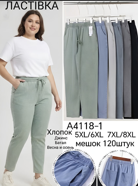 Джинси жіночі (2XL-3XL, 4XL-5XL) P101162