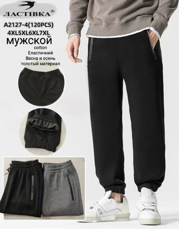 Спортивні штани чоловічі манжет ( 4XL-5XL, 6XL-7XL)  N100084