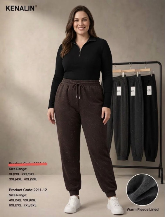 Спортивні штани жіночі (хутро) БАТАЛ (4XL-5XL, 5XL-6XL, 6XL-7XL, 7XL-8XL) A105596