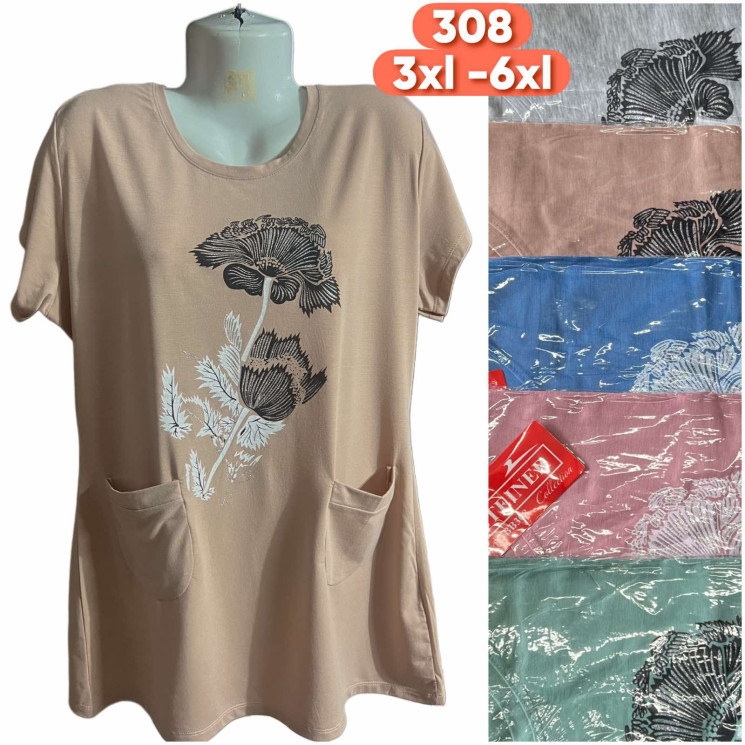 Футболка жіноча Напівбатал ( 3XL-6XL) N96466