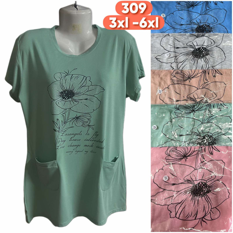 Футболка жіноча Напівбатал ( 3XL-6XL) N96467